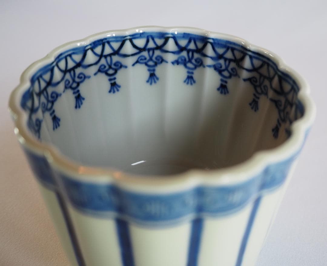 2代三浦竹泉造『染付桶川火入一対』（共箱）＊おまけ灰付き