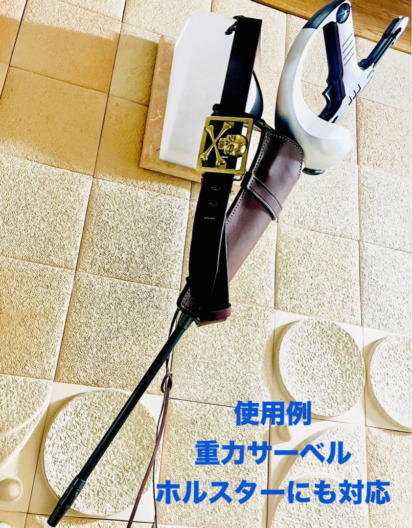 極美品 戦士の銃 コスモドラグーン ガンベルト 本革 HWS 真鍮スカルバックル