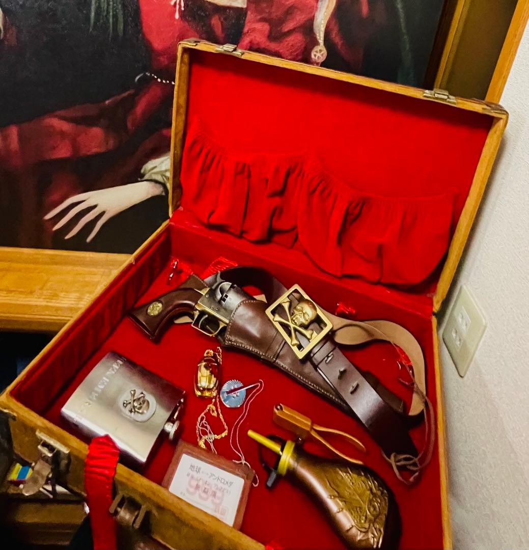 極美品 戦士の銃 コスモドラグーン ガンベルト 本革 HWS 真鍮スカルバックル