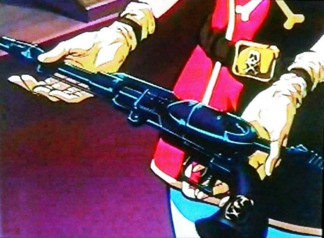 極美品 戦士の銃 コスモドラグーン ガンベルト 本革 HWS 真鍮スカルバックル