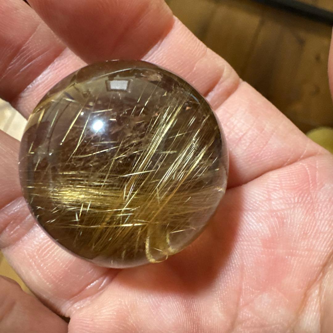 【極上品】コレクション級　ゴールドルチルスフィア 丸玉　約3.4cm 鑑定書付き