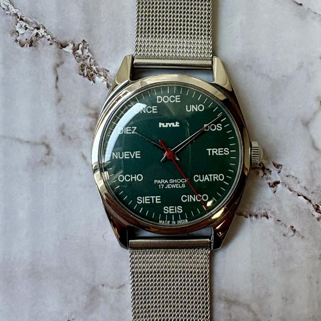 HMT★送料無料★オーバホール済★手巻き★機械式★ヴィンテージ70S★グリーン