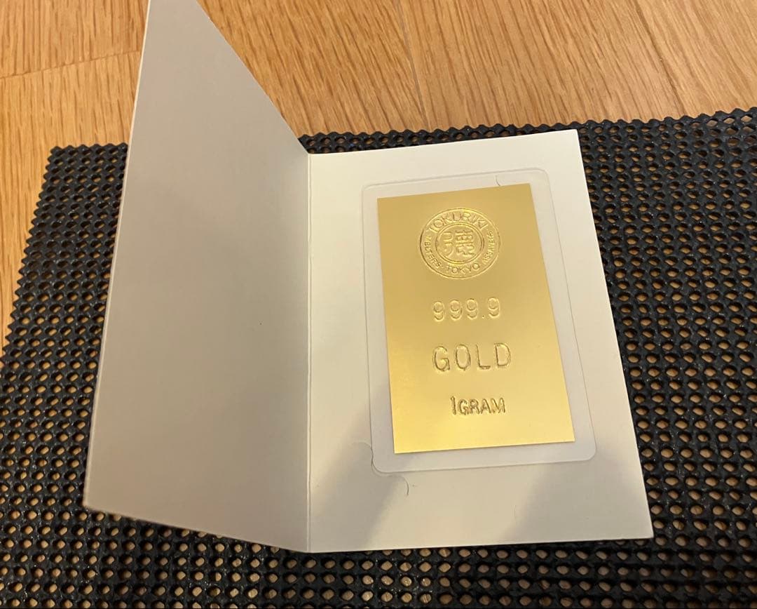 純金1gカード 999.9 GOLD 徳力レート本日￥26213