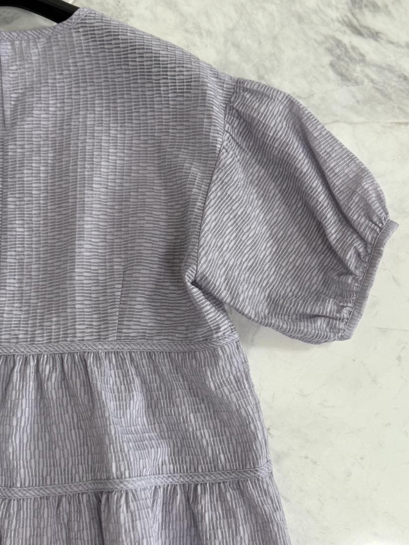 現行★極美品★BARNEYS NEWYORK パフスリーブジャガードブラウス F