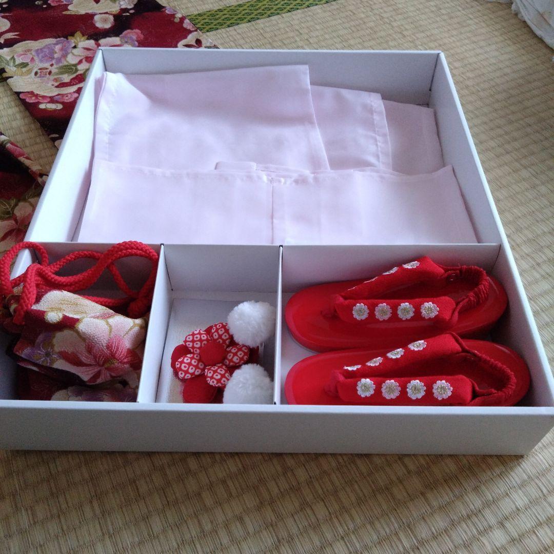 七五三　３歳　被布セット　女の子　未使用品有☆刺繍半衿付き半襦袢・草履シューズ付