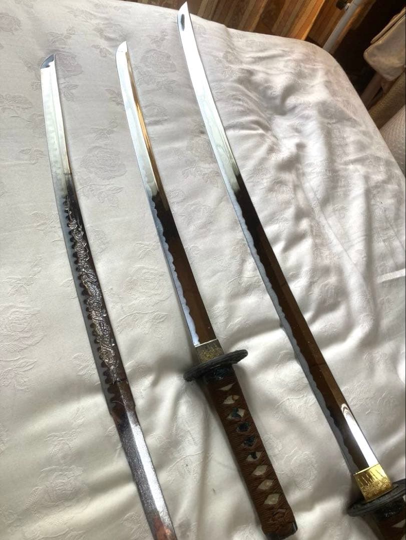 【林】模造刀大小二振セット　模擬刀　日本刀　コスプレ用　古美術品