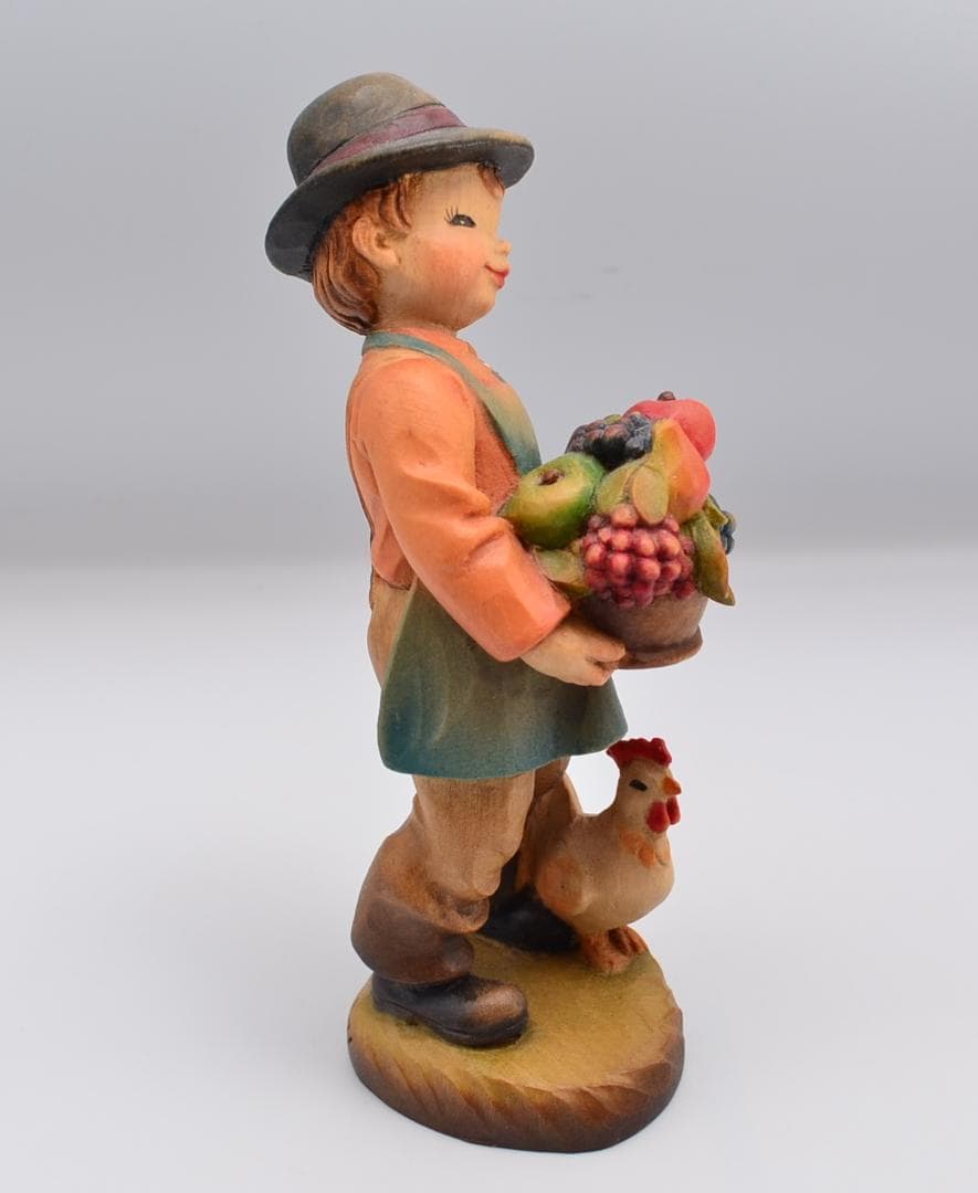 収穫　アンリ　ANRI　フェランディス　木彫り人形　イタリア　16ｃｍ　限定品