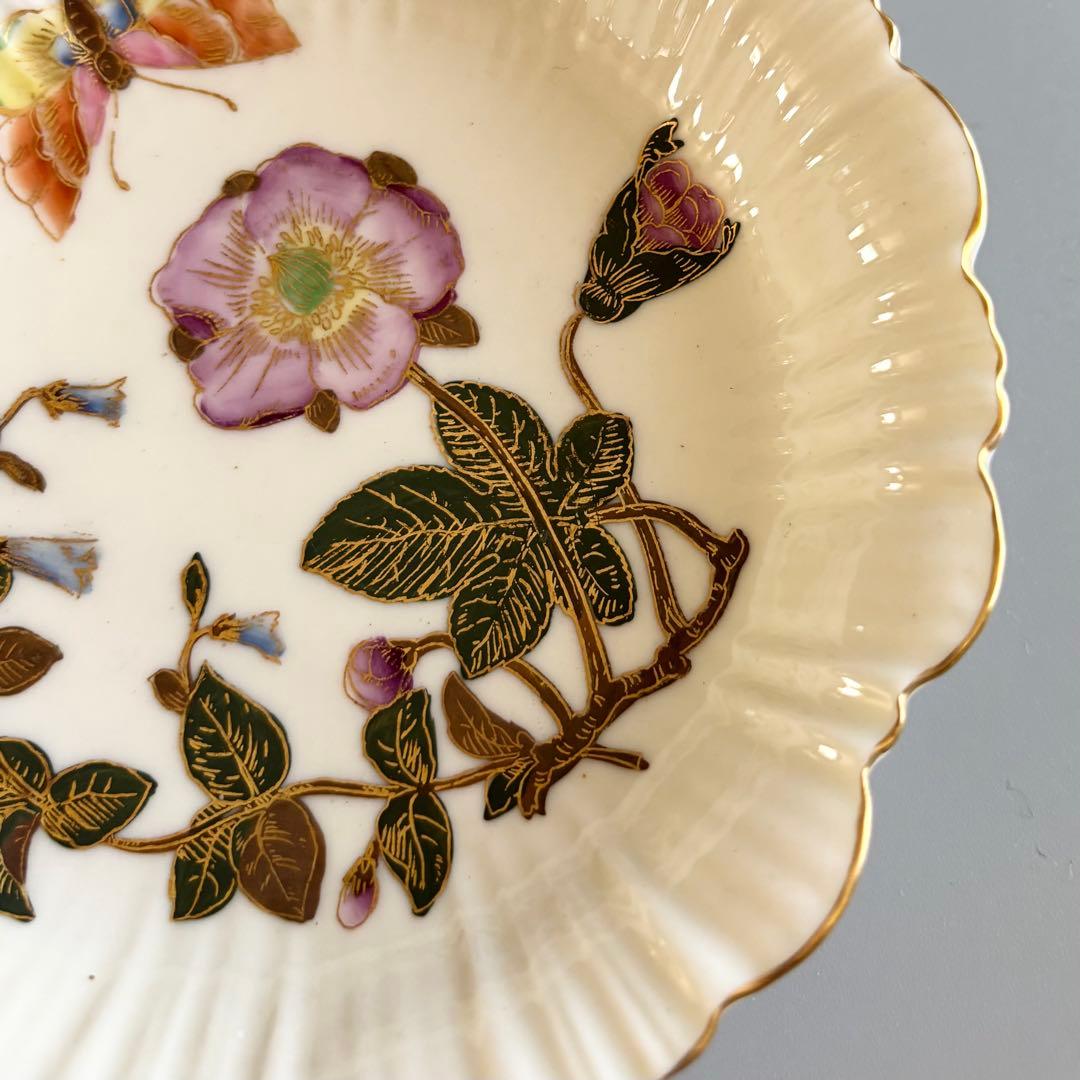 英国製アンティーク　1880年代　ロイヤルウースター　野薔薇と蝶⚫︎特注品・稀少品