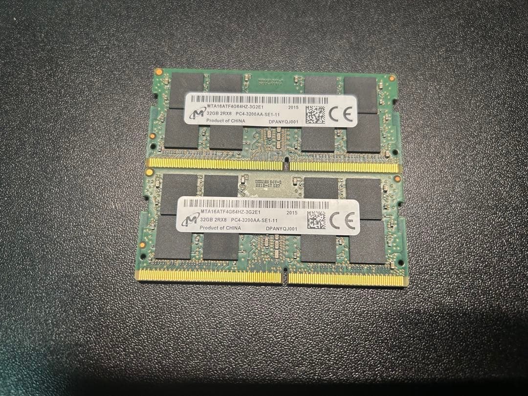 Micron DDR4 2x32GB メモリ 3200MHz ノート