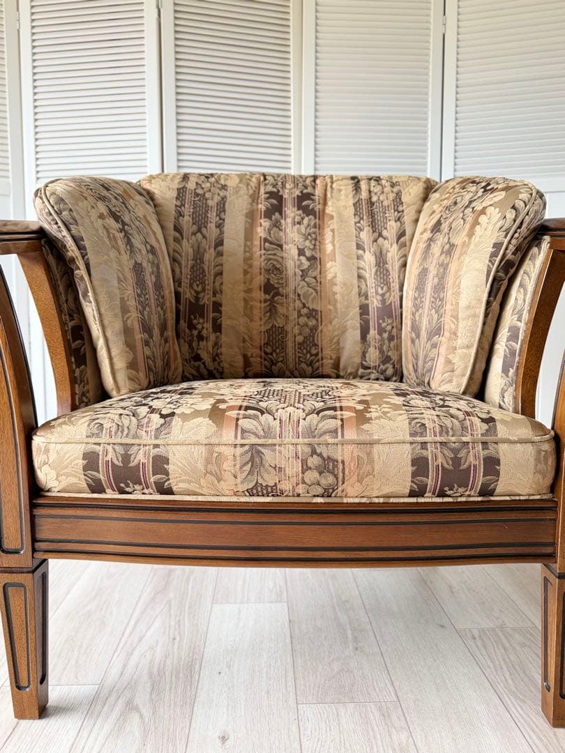 ロゼ マルニ木工 地中海ロイヤル シャルル アームチェア 1人掛けソファ