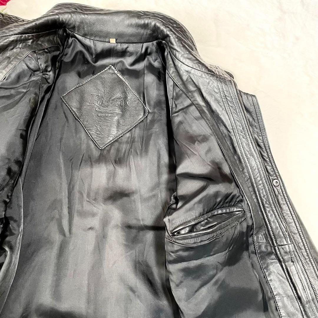 激レア vintage 90s スペイン製 大きめ 古着 羊革　JK 黒　XL