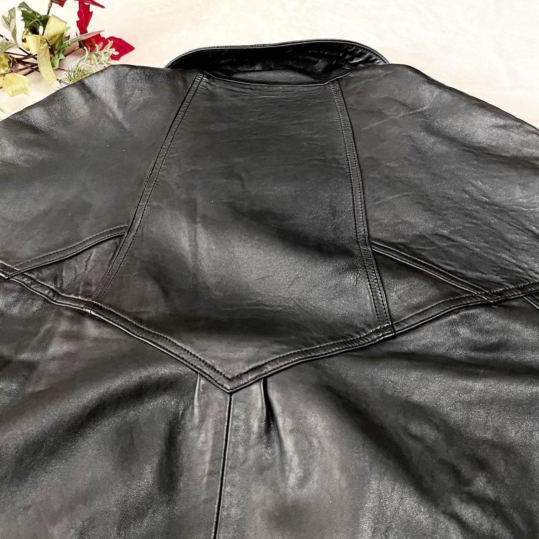 激レア vintage 90s スペイン製 大きめ 古着 羊革　JK 黒　XL