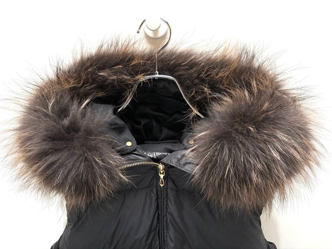 ナノユニバース　西川ダウン　ダウンベスト　2way ファー着脱可　サイズ38 黒