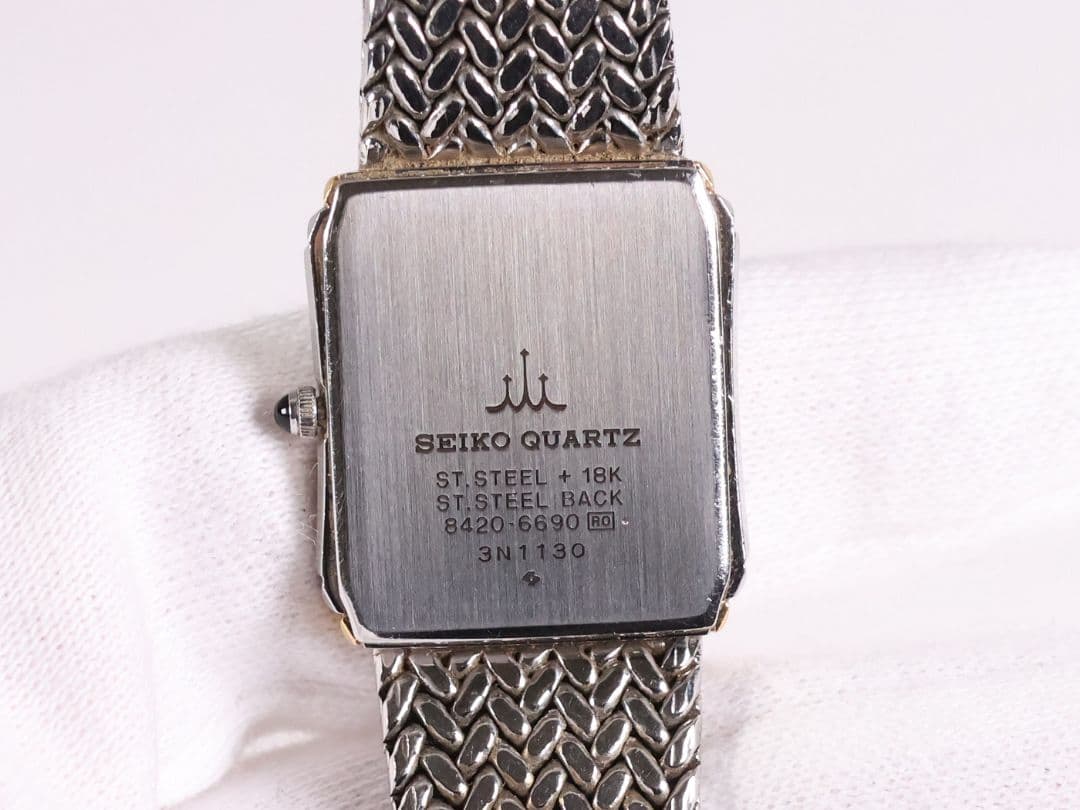 稼働品 セイコー クレドール レディース腕時計 8420-6690【CM369】