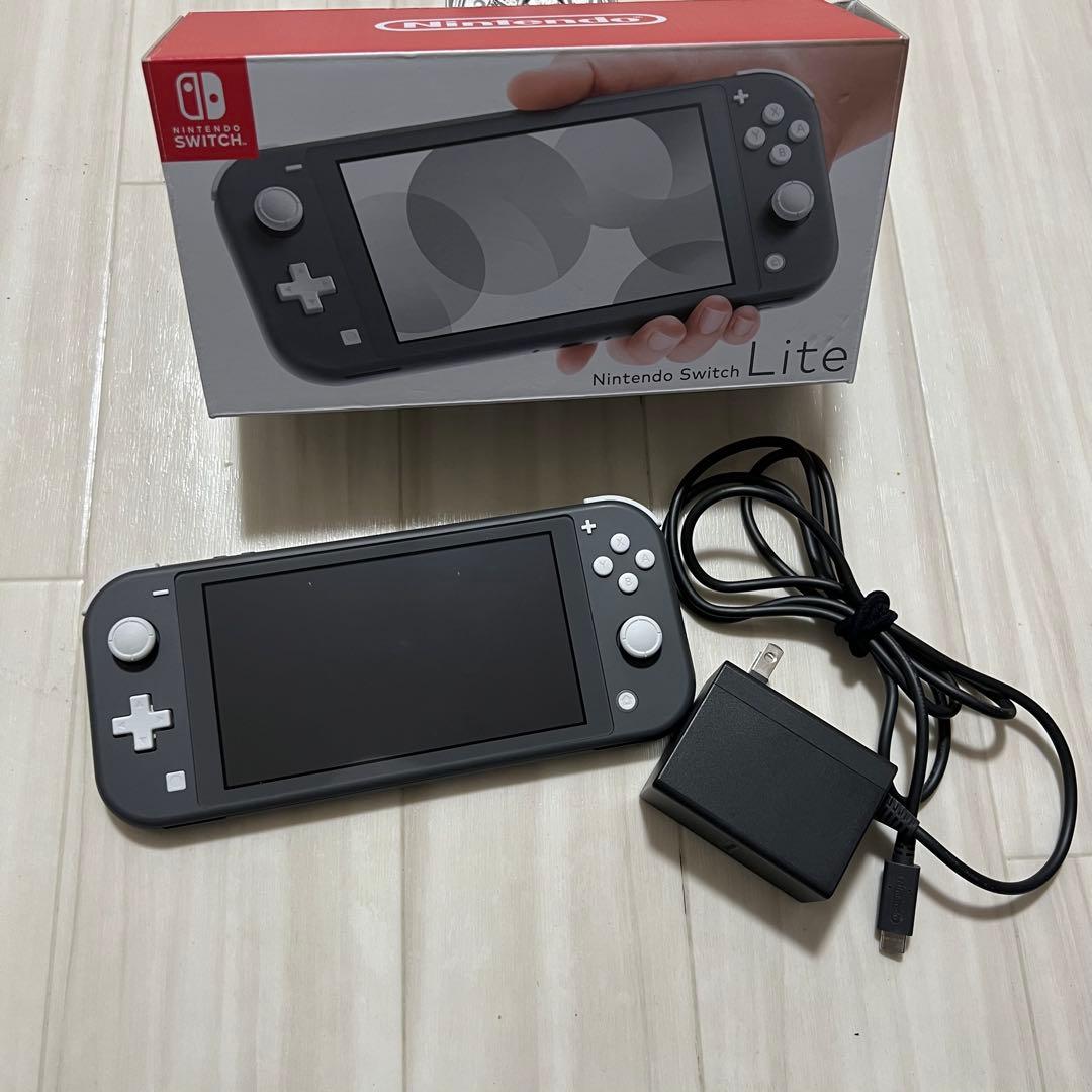 Nintendo Switch Lite グレー本体，充電器，箱付き