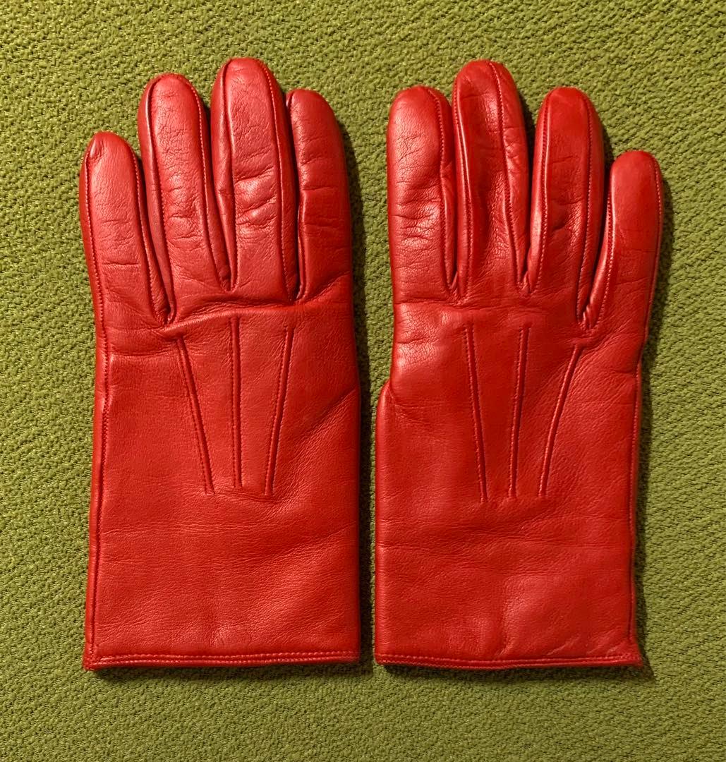 美品❗️MEROLAメローラ 本革 手袋 希少6.5 レッド イタリア製