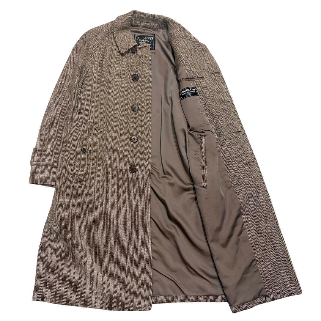 超希少✨️バーバリー カシミヤ ヘリンボーン ステンカラー ロング コート