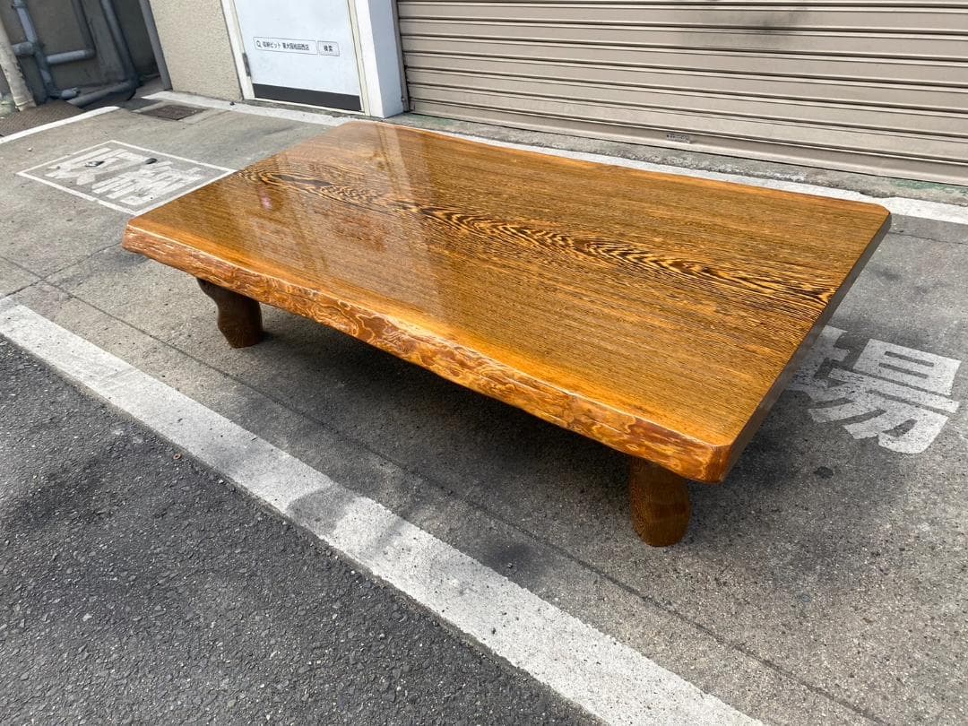 A338◆一枚板 座卓 ローテーブル 鉄刀木 無垢材 玉杢 天然木