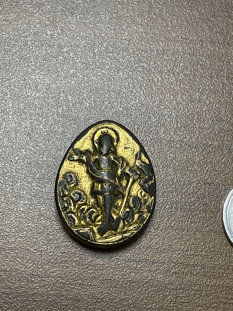 アンティーク　ゴールド　コーティング　ペンダントトップ ロザリービーツ 珍品