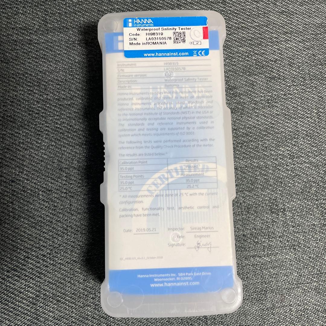 Hanna Salinity Tester 防水塩分計