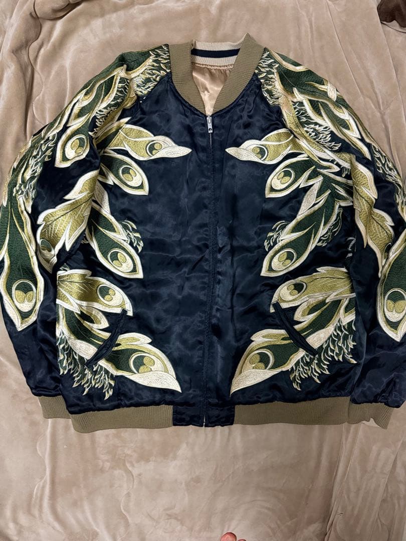 ２面用 Japanese Script 鳥 日本限定スカジャン vintage