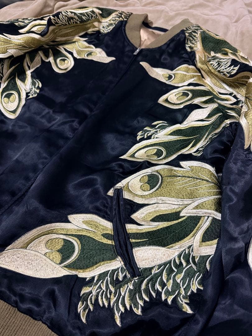 ２面用 Japanese Script 鳥 日本限定スカジャン vintage