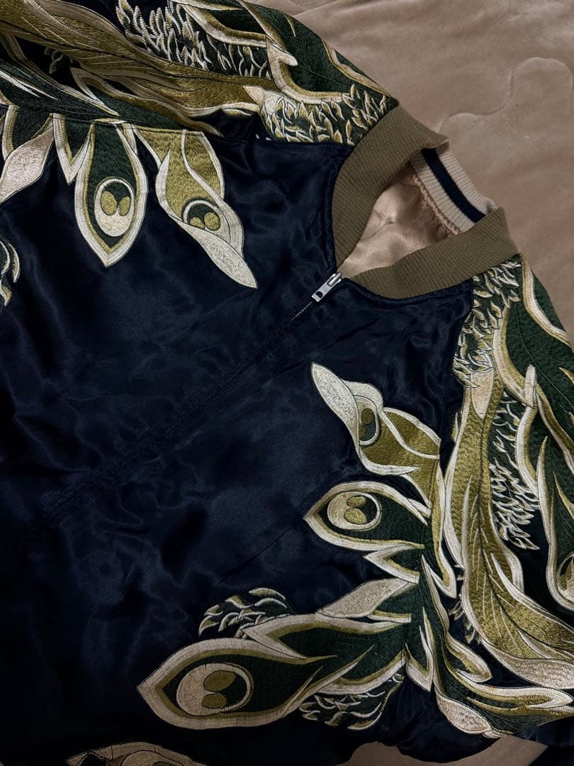 ２面用 Japanese Script 鳥 日本限定スカジャン vintage