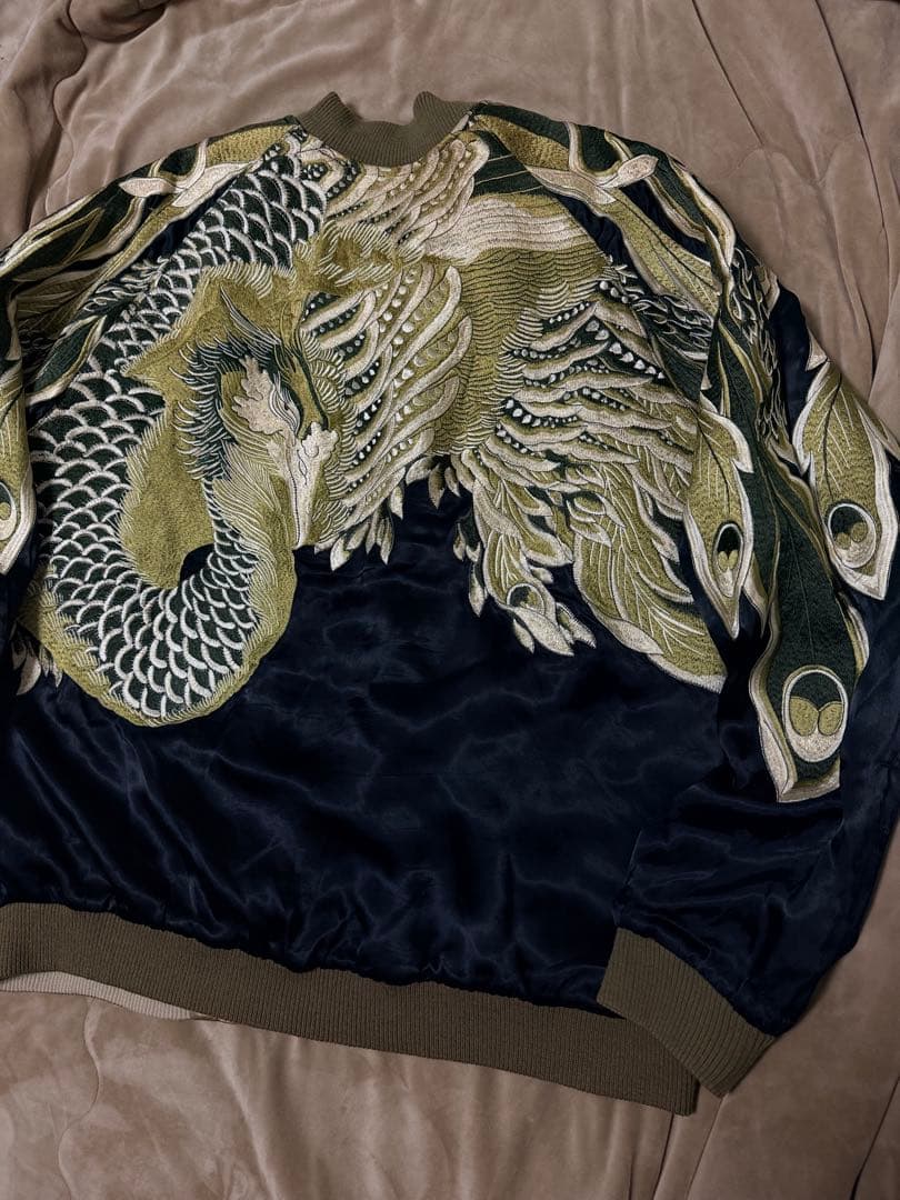 ２面用 Japanese Script 鳥 日本限定スカジャン vintage