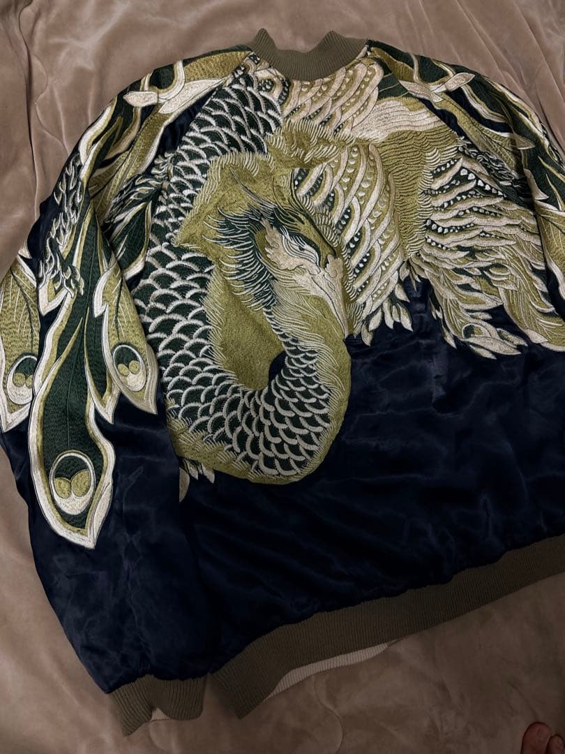 ２面用 Japanese Script 鳥 日本限定スカジャン vintage