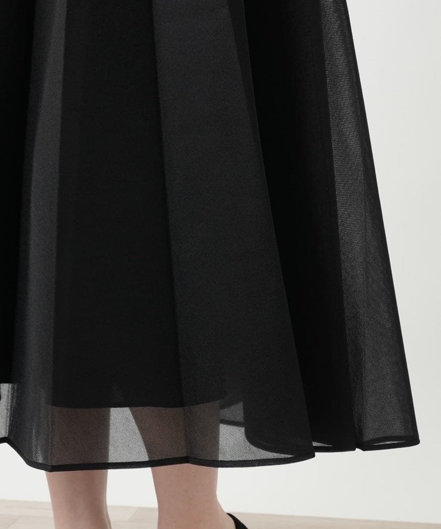 【新品】レリアン ブールジュ シアープリーツスカート ブラック