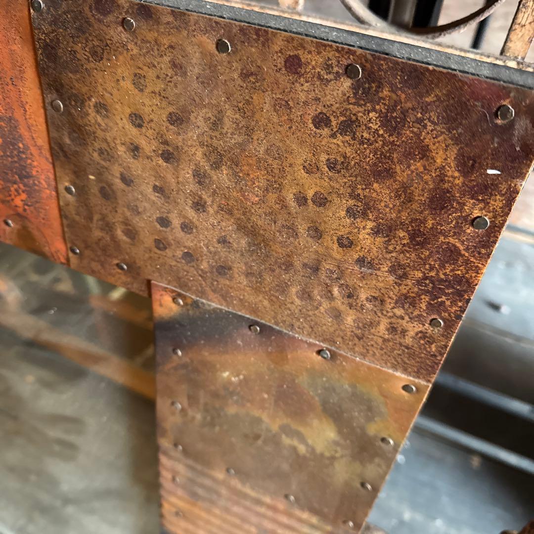 トルコ銅パネルミラー 銅飾り鏡