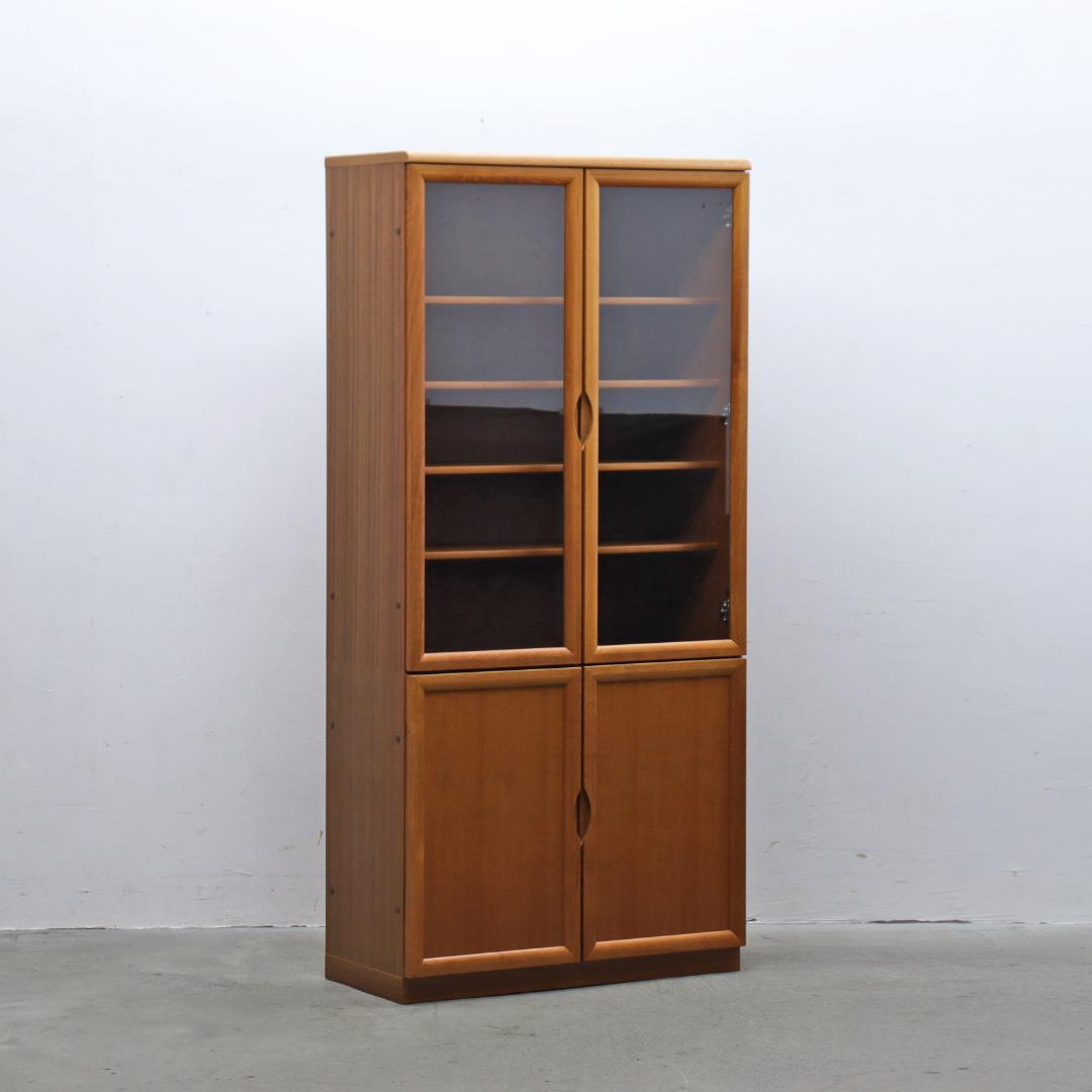 ヴィンテージ チーク材 キャビネット 食器棚 本棚 飾り棚 ラック 北欧デザイン