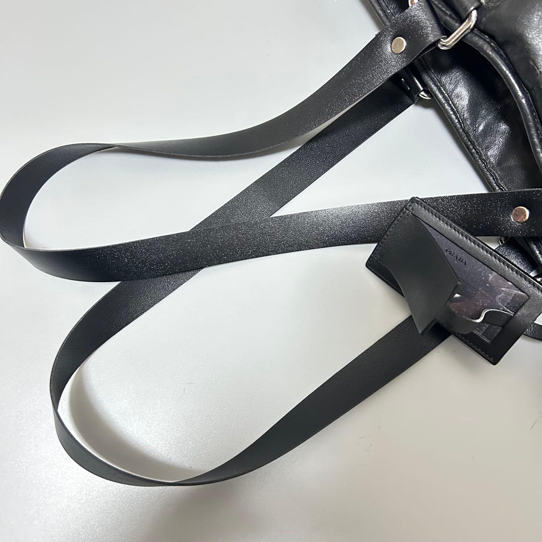 PRADA プラダ ハンドバッグ トートバッグ エンボスロゴ ブラックDMK専用