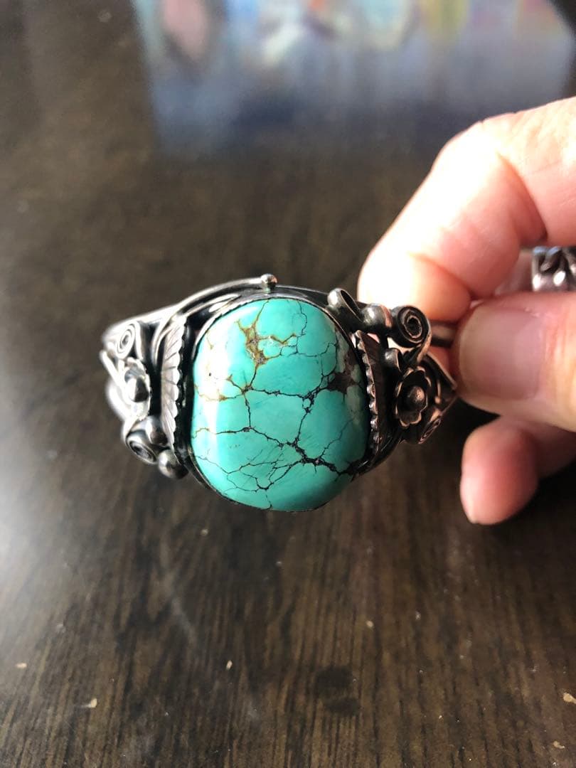 インディアンジュエリー　ナバホ大きめターコイズバングル