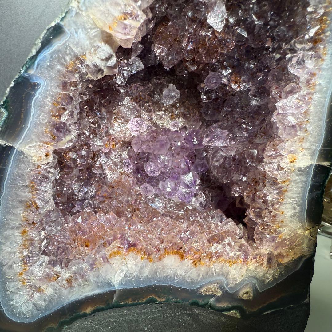 天然石タイチンルチルクォーツ共生アメジストのドーム　置物NO.091014