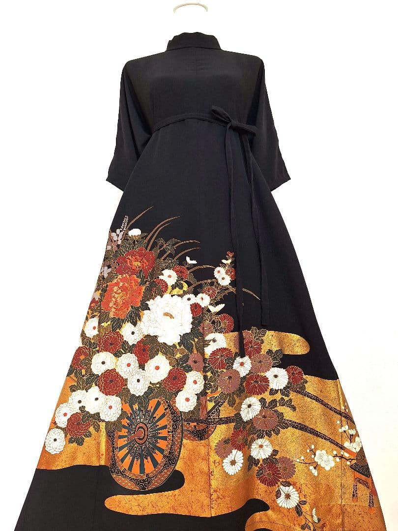 着物リメイクワンピース3633