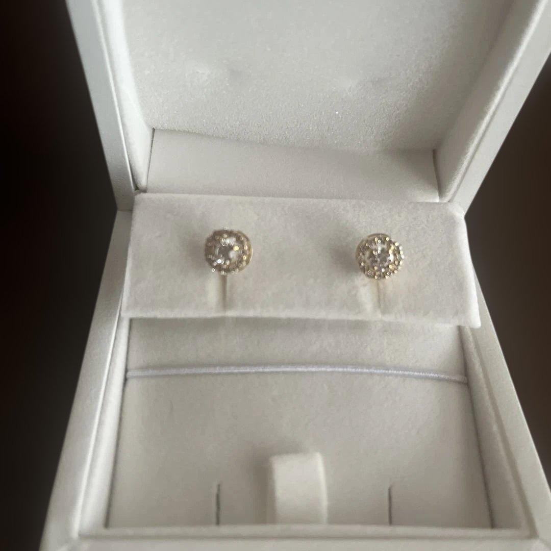 田中貴金属K18イエローゴールド ダイヤモンドピアス GINZA TANAKA