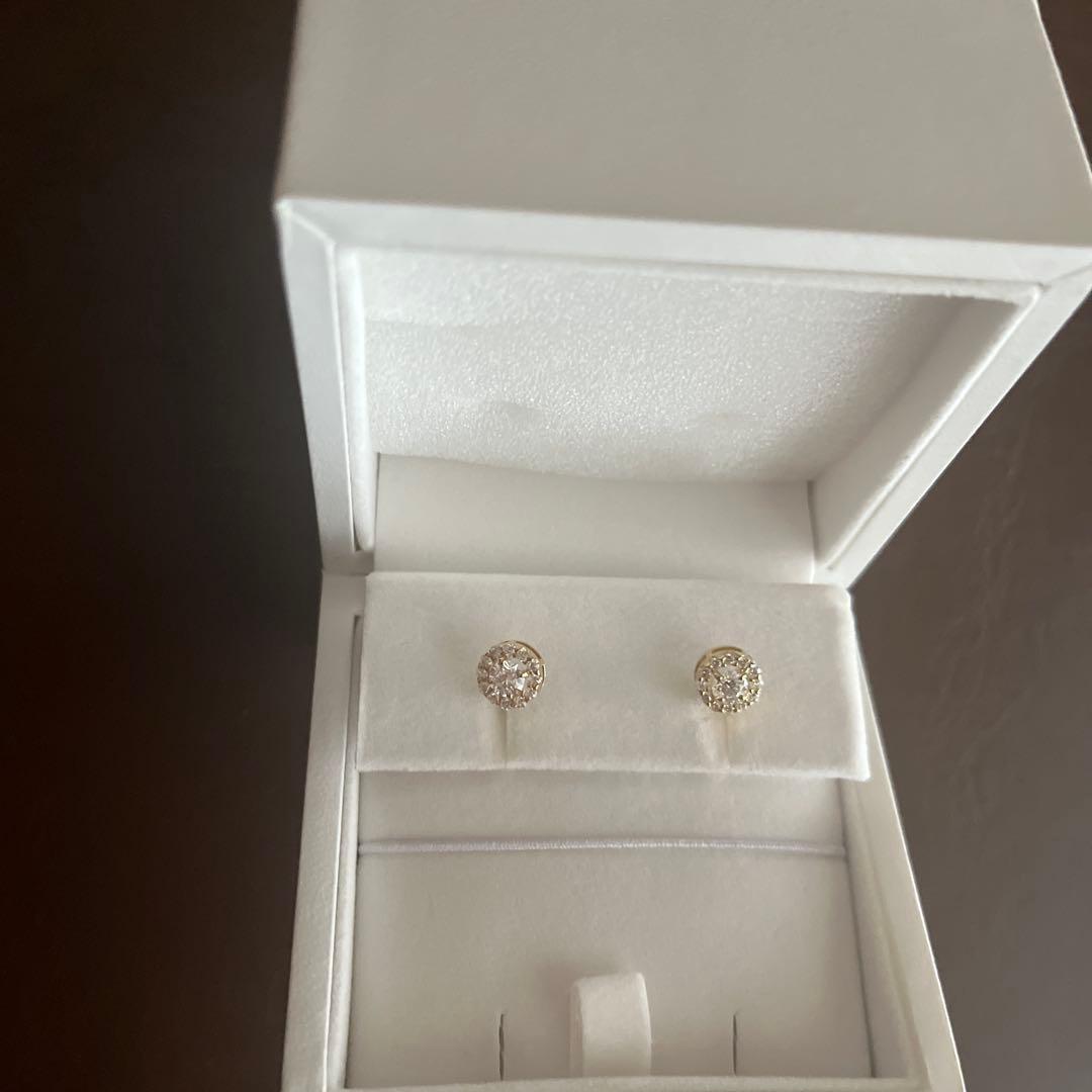 田中貴金属K18イエローゴールド ダイヤモンドピアス GINZA TANAKA