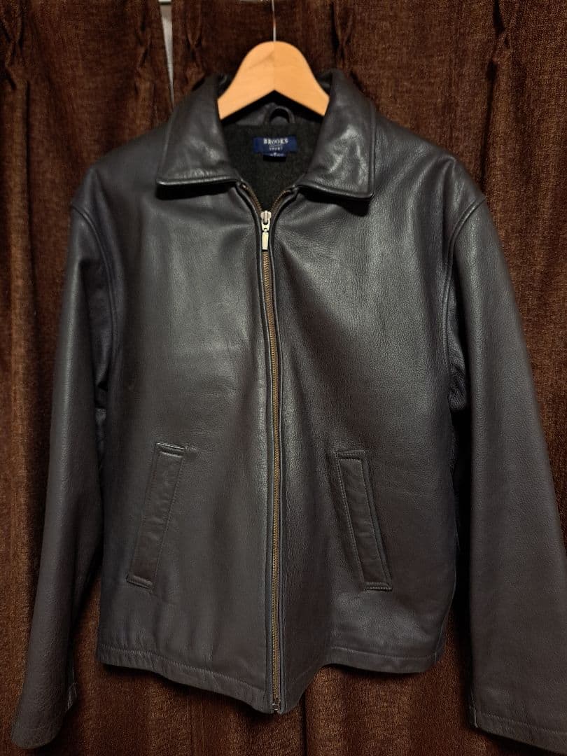 BROOKS SPORT レザージャケット S ダークブラウン