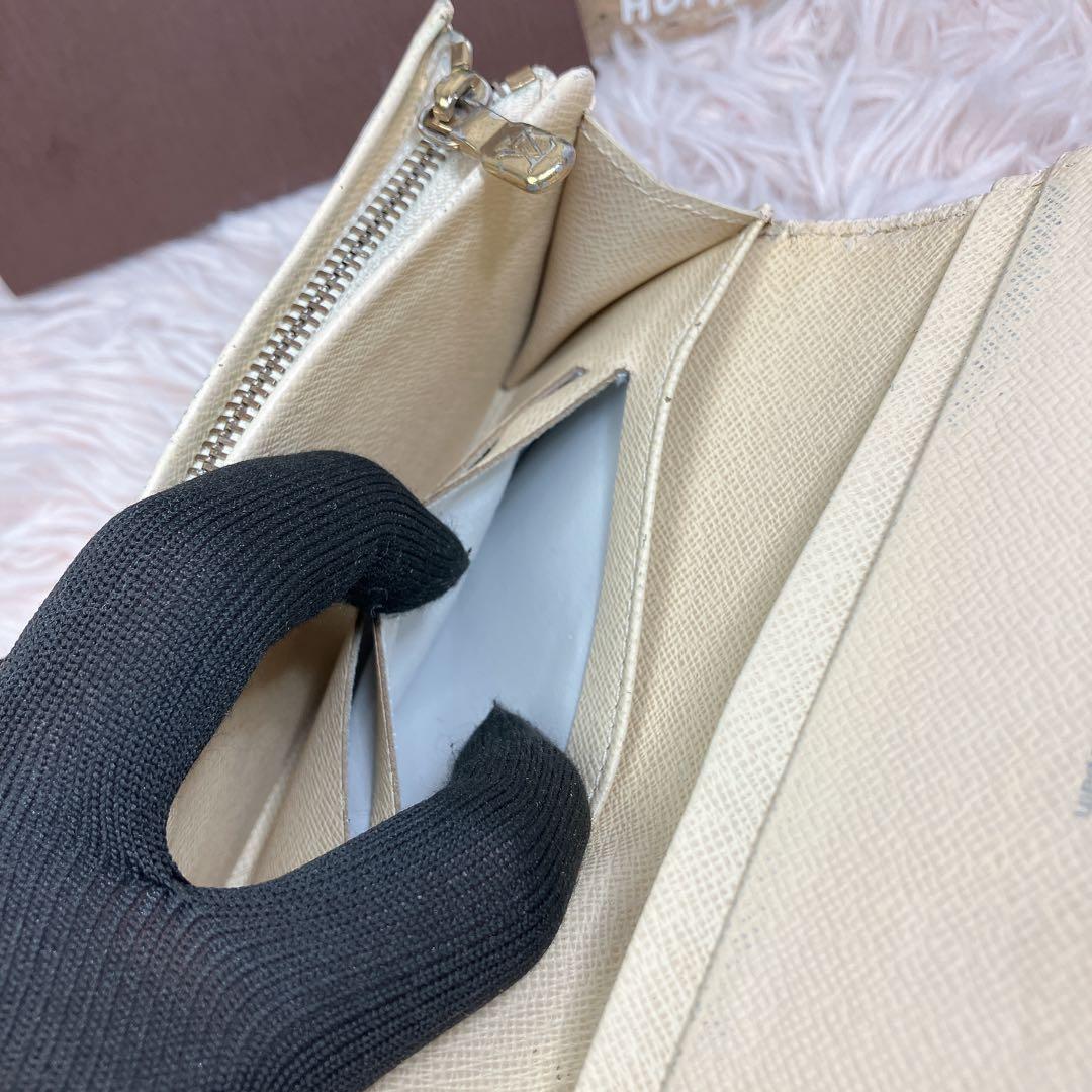 ！美品！ 現行 ルイヴィトン ダミエ アズール ポルトフォイユ トレゾール