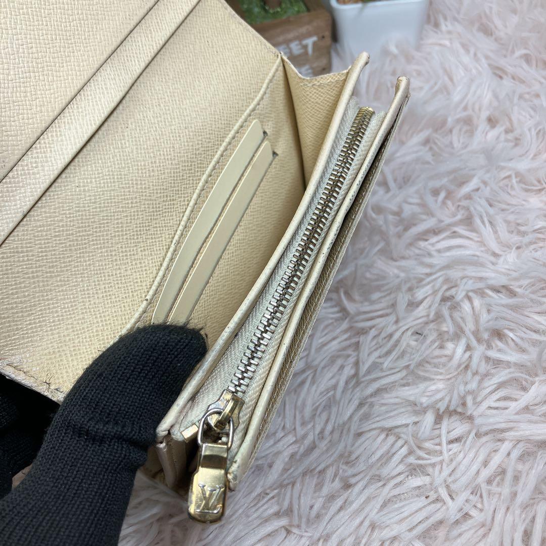 ！美品！ 現行 ルイヴィトン ダミエ アズール ポルトフォイユ トレゾール