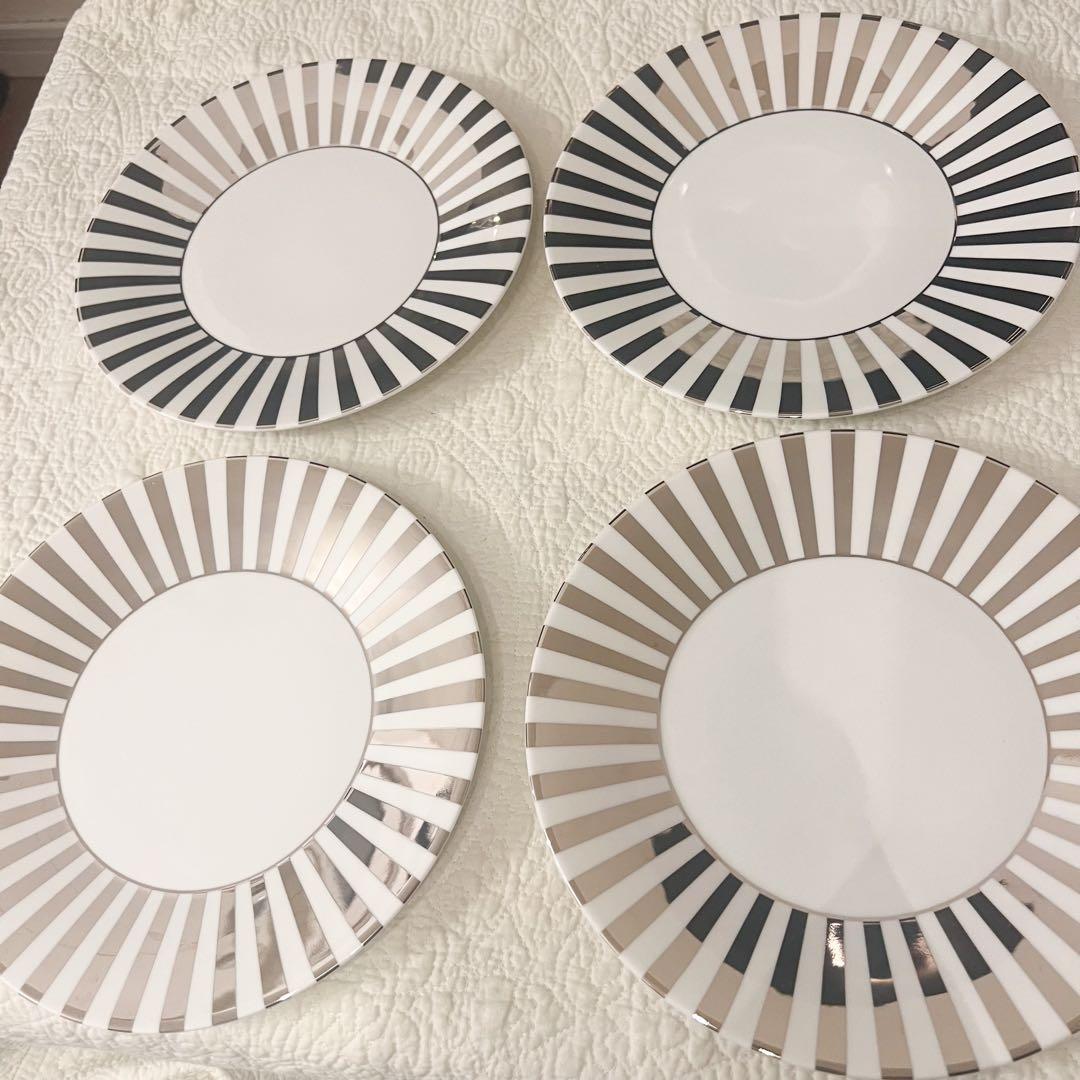 ウェッジウッド ジャスパーコンラン プラチナストライプ 23cmプレート