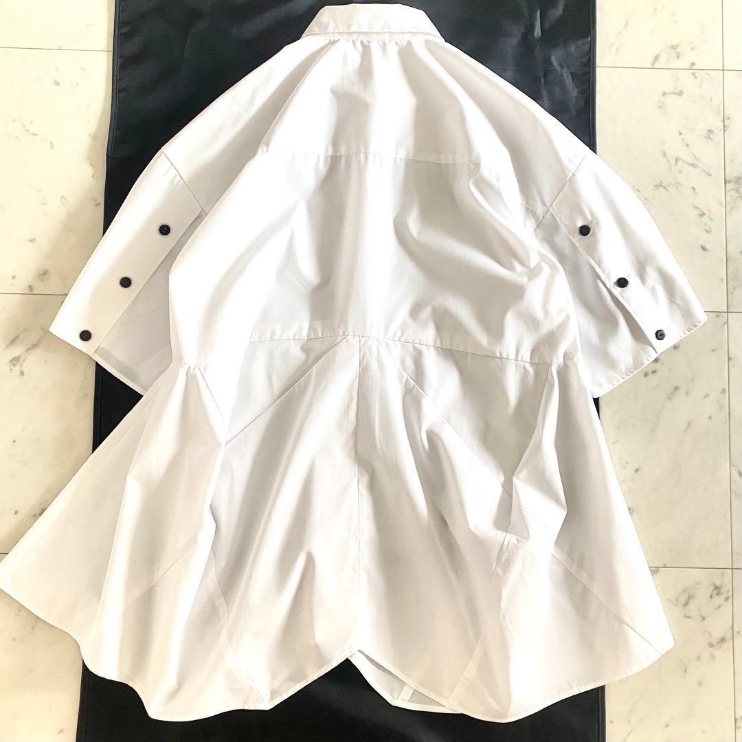 美品 エンフォルド ENFOLD ハーフスリーブシャツ ホワイト 38