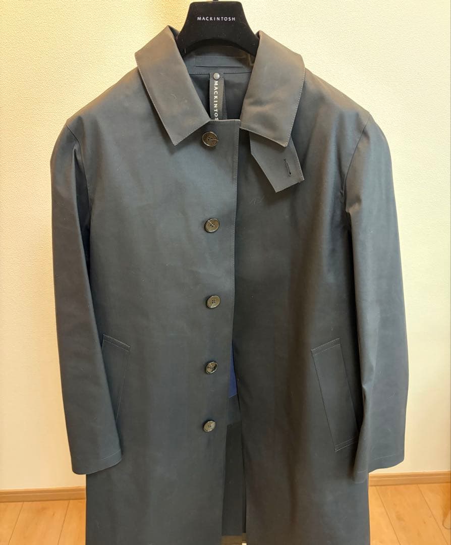 MACKINTOSHステンカラーコート ブラックマッキントッシュオックスフォード