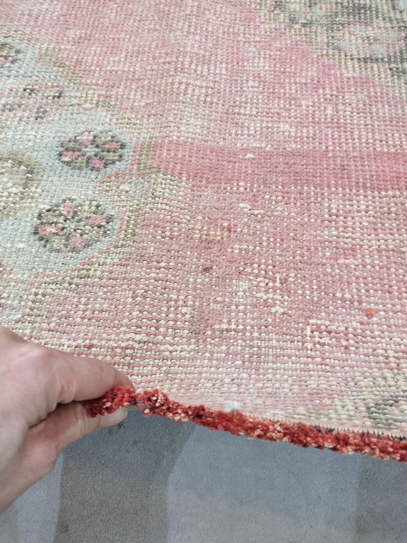 パステルローズピンクのスモールラグ　No.472