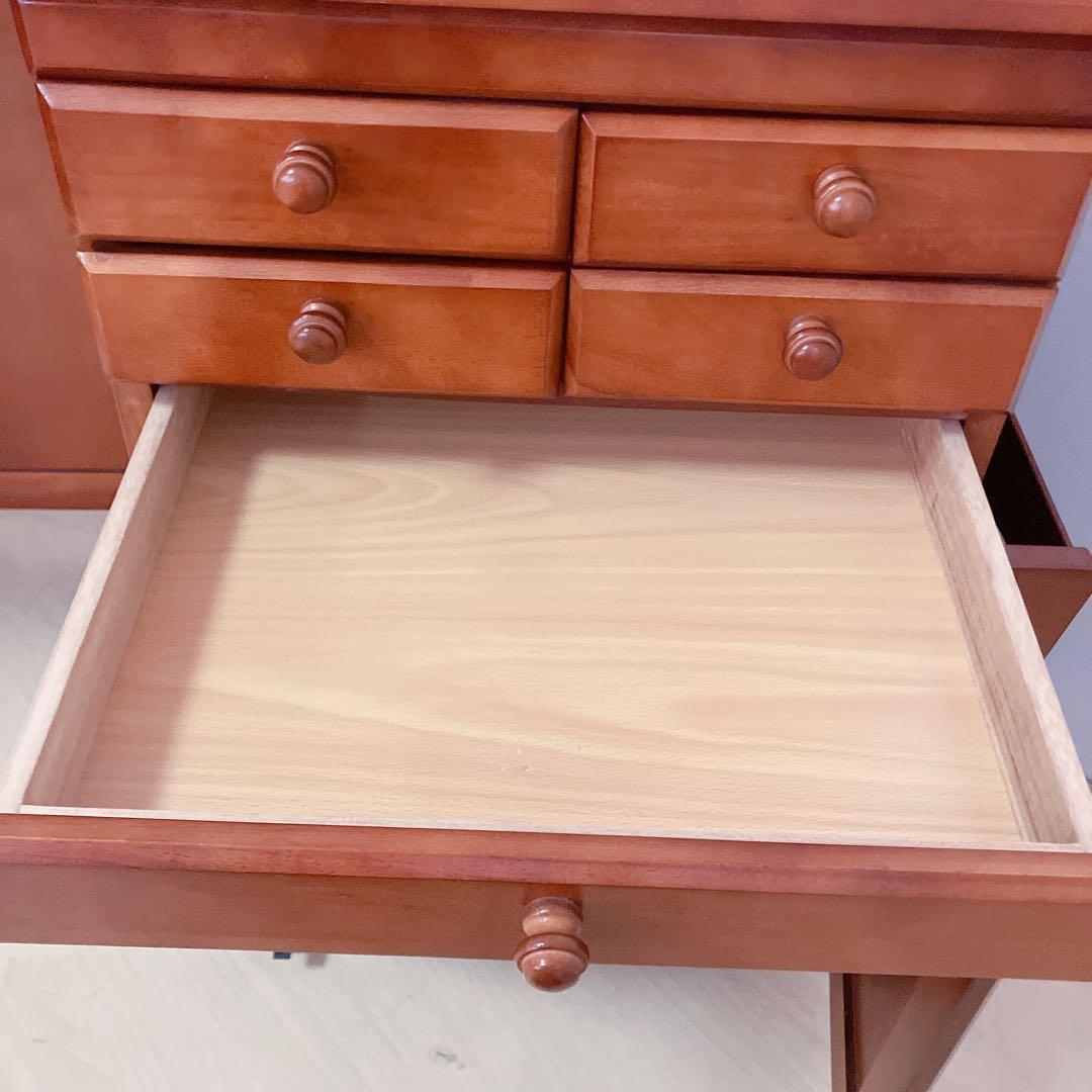 キャスター付き　木製　バタフライテーブル　バタフライワゴン　電源コード付き