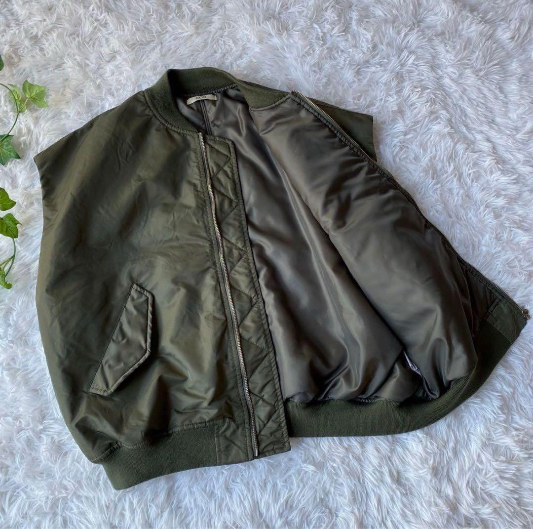 美品　CANAL JEAN MA-1ベスト ボリュームスリーブ　緑　グリーン