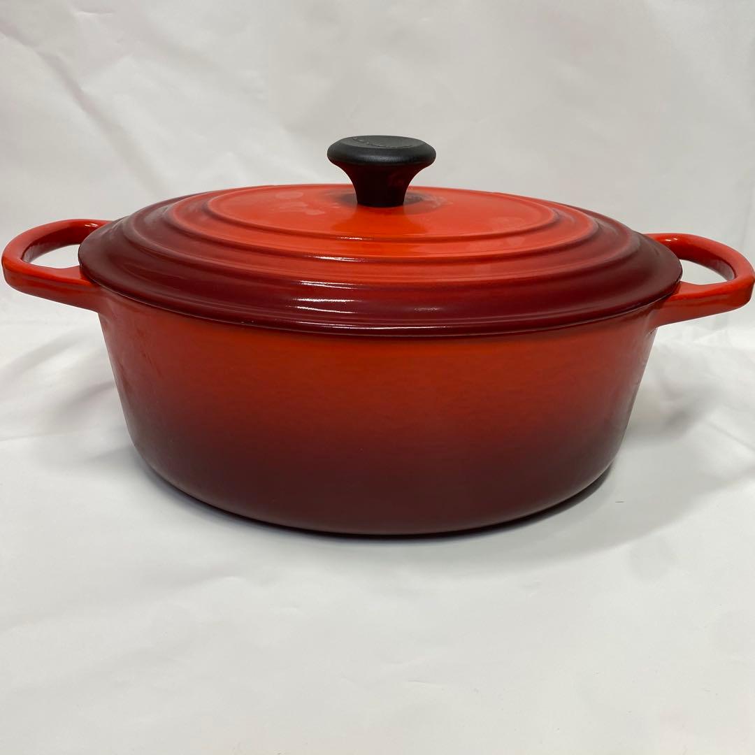 【新品】ル・クルーゼ ココット・オーバル 25cm チェリーレッド