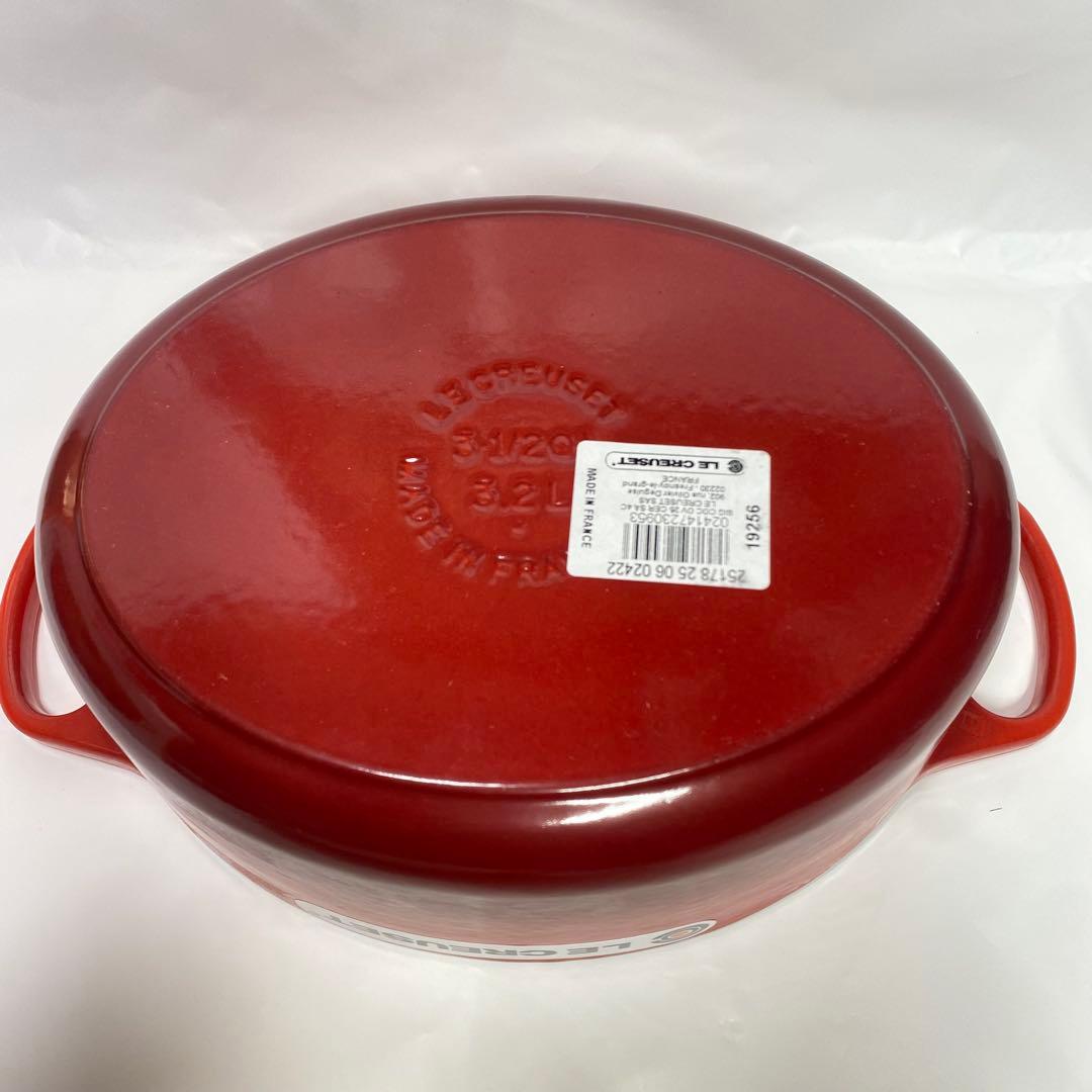 【新品】ル・クルーゼ ココット・オーバル 25cm チェリーレッド