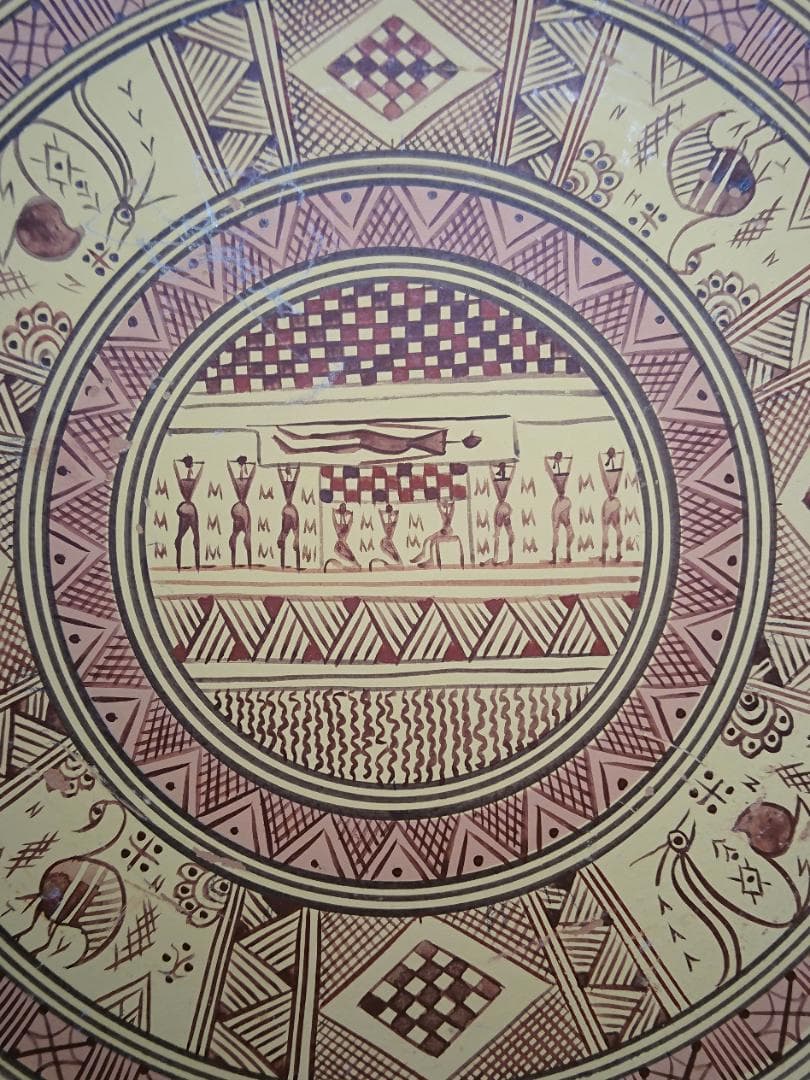 飾り皿　陶器　手描き　ヨーロッパ　置物　インテリア　工芸品　美術品　A2747